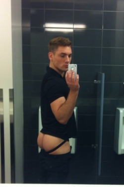 undiefangallery:  Would you take a selfie in a public restroom?  I’m glad he did!  View Post 