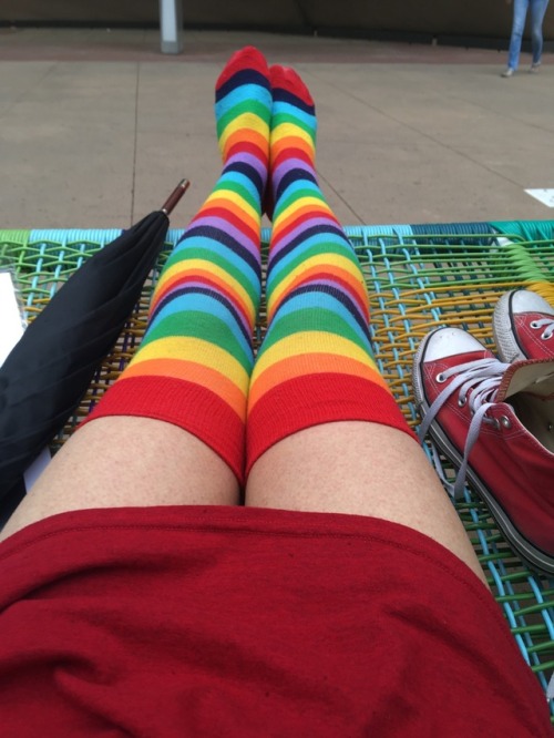 Happy Pride! Decided to don my favorite rainbow stockings one of my best friends gave me, and visit 