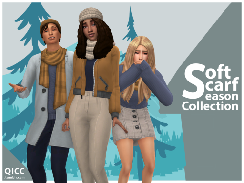 Soft Scarf Season CollectionA collection of 30+ wintery CAS items for your sims to keep warm.Enjoy! 