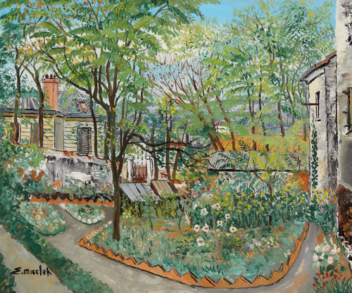 huariqueje: Le jardin de Montmartre, the Garden of Montmartre  -   Élisée Maclet, c.1950.French, 188