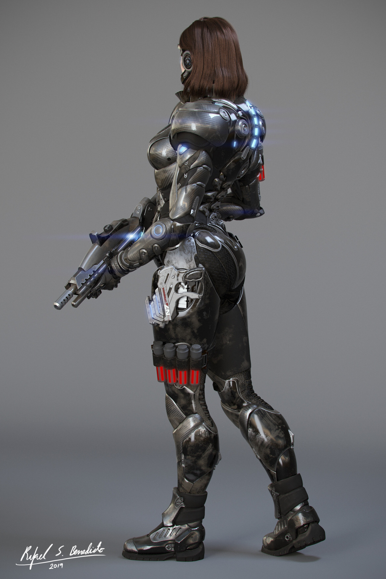 theartofmany:  Artist: Rafael BenedictoTitle:  Commander Shepard“I am a big fan