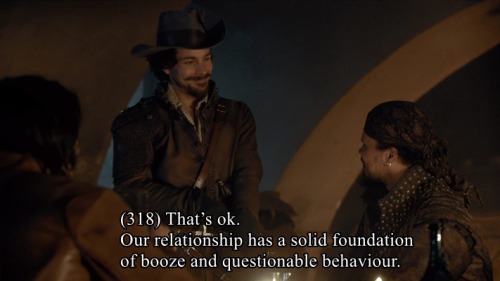 musketeertexts: (318) That’s ok. Our relationship has a solid foundation of booze and question