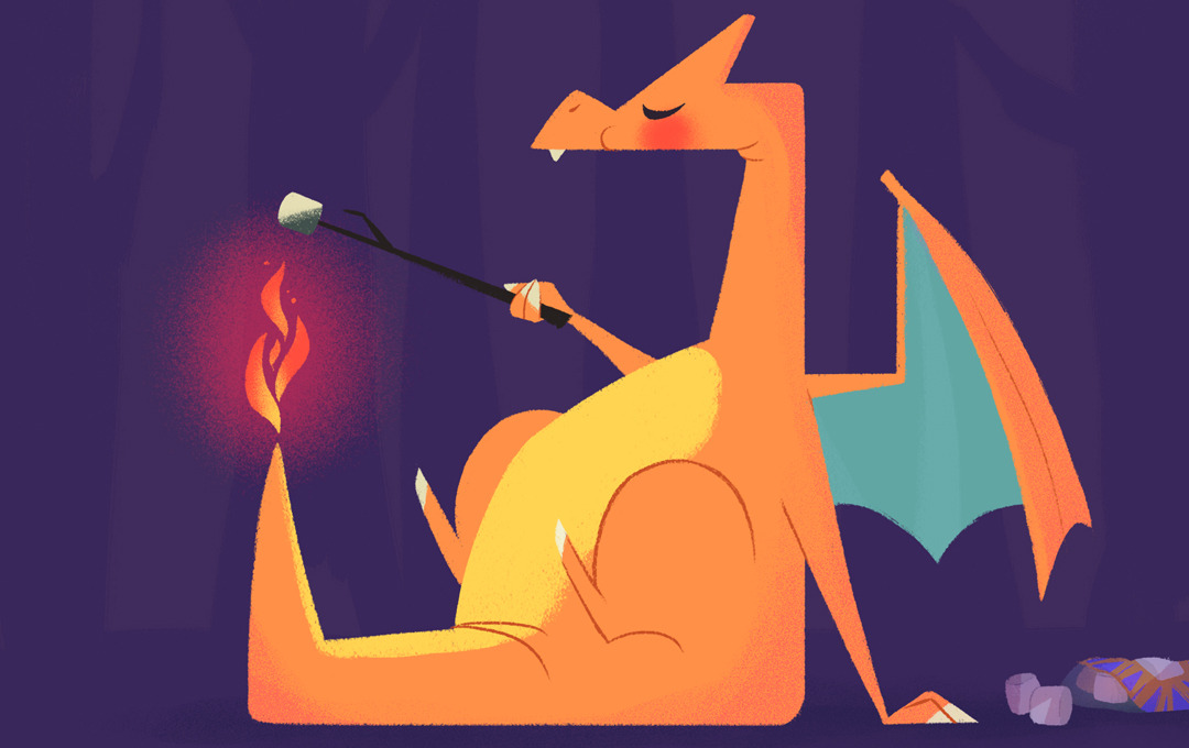 I thought it would be fun to do a little illustration of my best boy Charizard for the Pokemon 