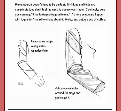 sparkle-fluff:  queensimia:  tobediff:  Section One of Part Three!  Some interesting approaches to wrinkles in clothing.  Holy shit, someone translated Hitokaku tutorials into English?! GIEF TO ME  this is such a fantastic way of explaining it! 