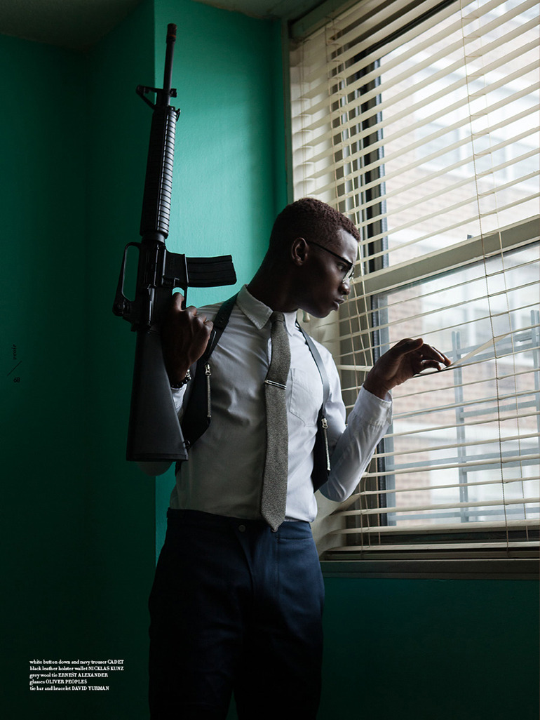blackfashion:  Adonis Bosso in “X” a Malcolm X inspired shoot for Veoir Magazine.