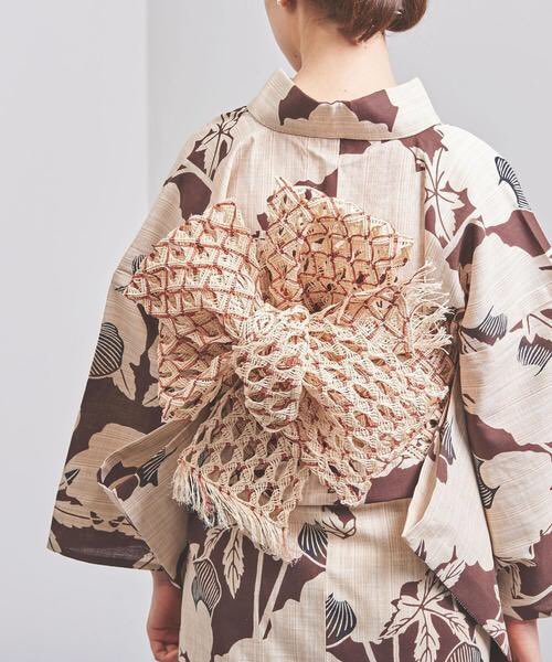 Open weave summer obi made from basho (Japanese fiber banana) by United arrows. Basho fibers items a