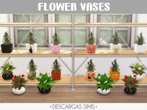 Flower Vases-2 items:▪ FLOWER VASE 01 - Round Vase (6 swatches)▪ FLOWER VASE 02 -Square Vase (10 swa