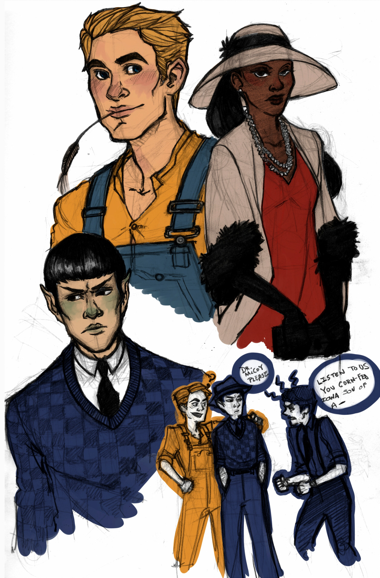 Nu!Trek in American 1930&rsquo;s clothes, because reasons and vague idea of Kirk