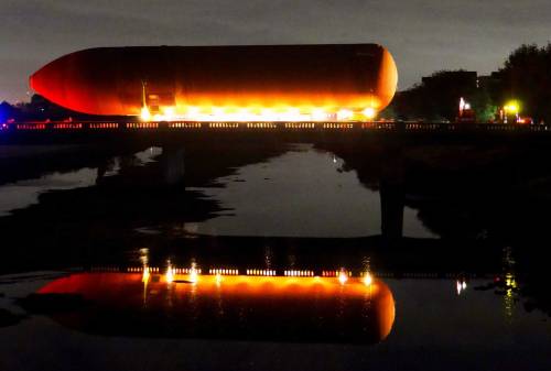 Last Space Shuttle External Tank Arrives At California Science Center.