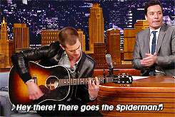 lawyerupasshole:Andrew Garfield Plays The Spider-Man Theme (x)