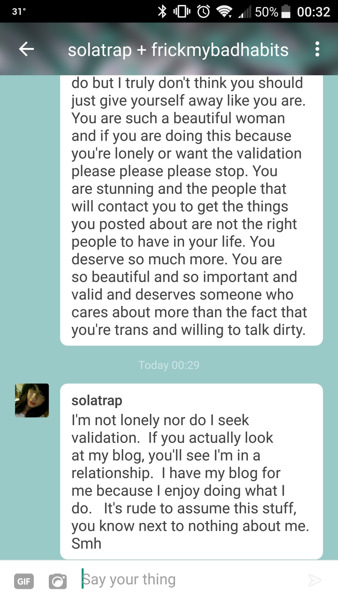 Savior complex much?  Smh.