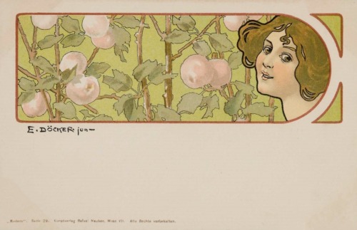 Mistletoe.c.1900.Serie : Modern.Signed : E. Döcker. Jun.