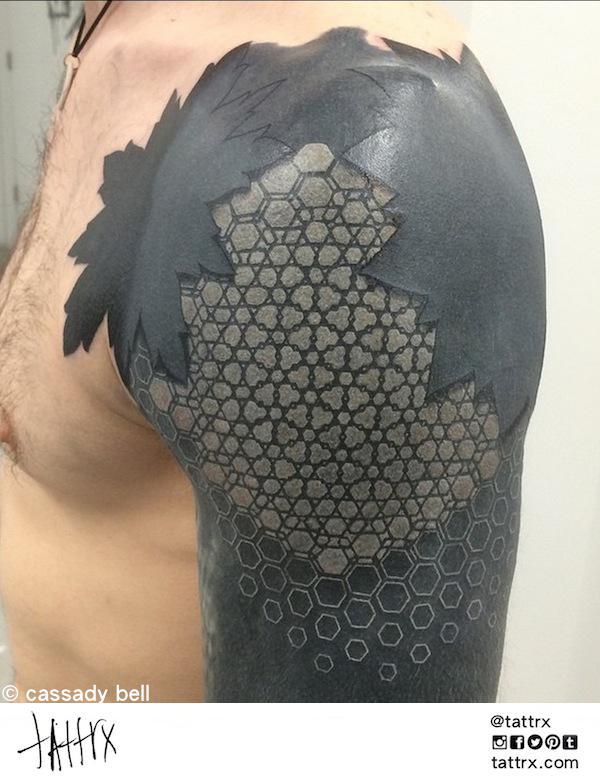 tattrx:  Cassady Bell | Portland Oregon - White over Black, Work in Progress