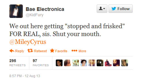 thekufismacker:  theblackpicassa:  theblacksophisticate:  NEVER FORGET when Miley Cyrus tried to get buck, and NEVER EVER FORGET when Kid Fury clapped back with the skill and might of the Ancient Wig-Snatchers of Old.   No words can describe my