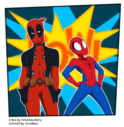 I just HAD to color one of your amazing Spideypool