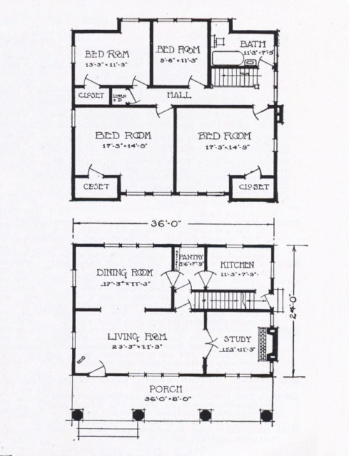 vintagehomeplans:United States, 1916: The CrestwoodA large Dutch Colonial house with an unusual clos