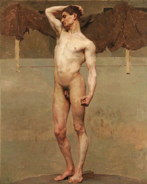 antonio-m:  Male Nude Study (circa 1890), Artist Unknown