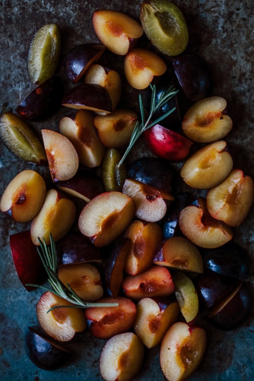 sweetoothgirl:  Gluteen Free Pumpkin Waffles w/ Plum, Rosemary Compote and Coconut Yogurt  