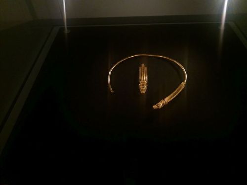 Golden torc with snake or dragon figures* Scandinavian goldsmithery, 2nd century CE. Scholars believ