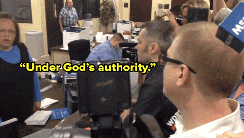 jacks-cold-sweat:  micdotcom:   Kentucky clerk continues to ignore the Supreme Court’s