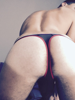 thongboyadventures:  Submission from @testicletouch Bulging nicely in his Gregg Homme thong and mesh.