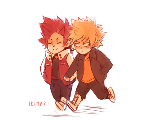 got a suggestion for kiribaku hand holding and this is all I could think of lool