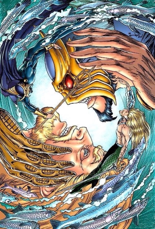 Mike Kaluta’s Aquaman covers from the 1990s.The Dan Jurgens run on the title, just before it w