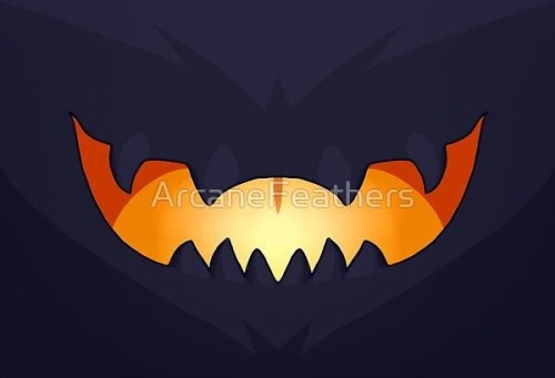 Made some Haunter mouth masks to stick in my Redbubble shop! Regular, shiny and my own alt Halloween