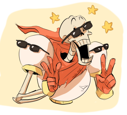 4/25. I’ve felt like shit for the past few days so I drew Papyrus to cheer me up because I know he w