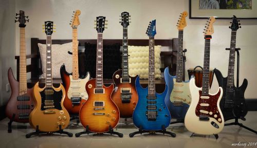 guitar-porn:  Tried To Rank Them, But They’re All 10’s. “My electric guitars” - Mark Casquero Man of few words but we can certainly detect a note of pride there… 