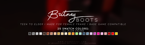 candysims4:candysims4:BRITNEY BOOTSIt’s Britney… Boots! A glossy ankle boots inspi