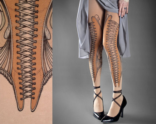 wordsnquotes:  Handmade Gothic Tights Create the Illusion of Being Inked Get them here! Keep reading