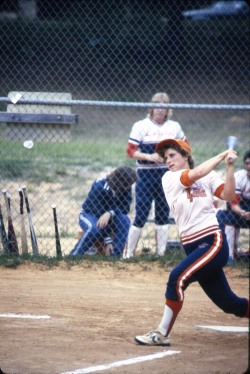 shsusportscoll:  Lisa Busby bats for the