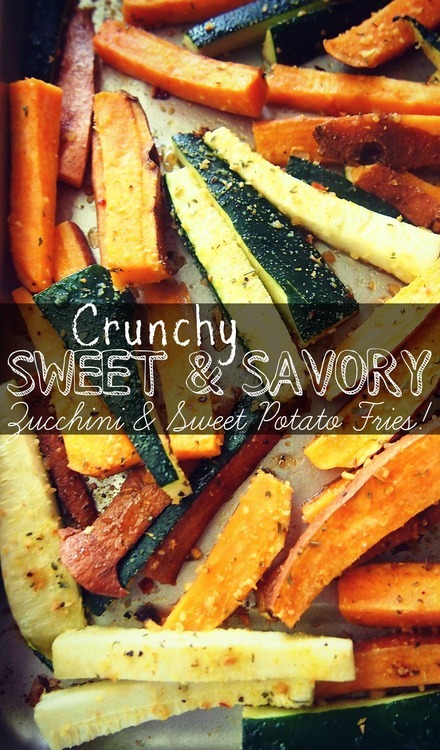 iamftns:  Crunchy Zucchini &amp; Sweet Potato fries! But not fried! ;) Zucchinis