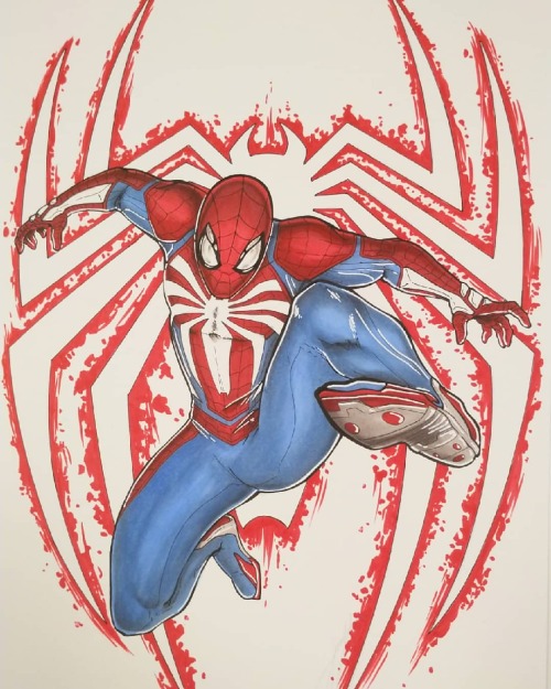 Terminadas las tintas y el color! Dibujo de Juanjo López. #spiderman #marvel #traditionalart #ink #c