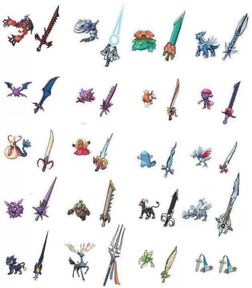 tarnak-amatron:  lwamfhmartiboxdotty9:  Pokéswords  This started out really cool and then it became unbearably hilarious 
