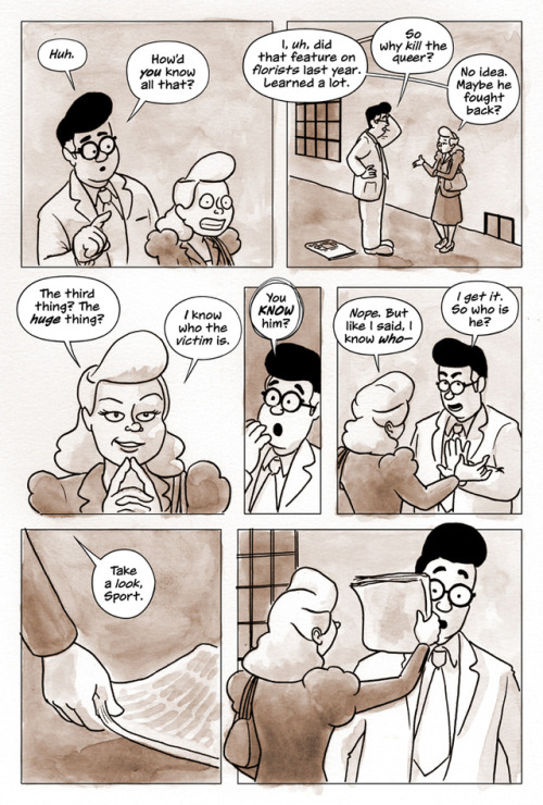 Book 1, Page 88SuperButch is a webcomic about a lesbian superhero in the 1940s who protects the bar 