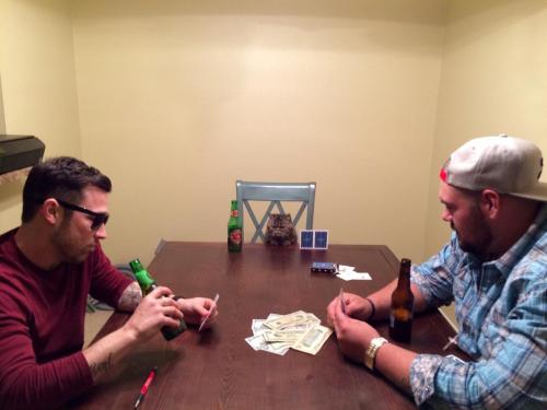 notdeadbabies:  Nothing to see here, just a regular poker night with the boys.