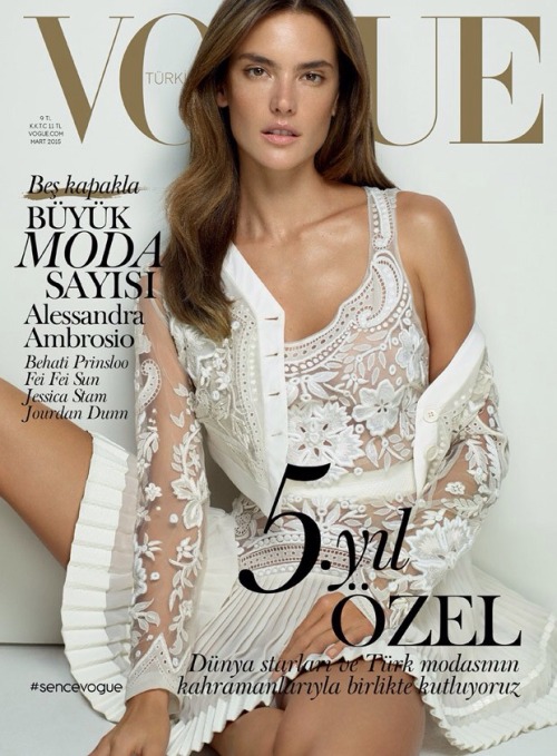 Vogue Turkey Covers March 2015. Fei Fei Sun, Jessica Stam, Allessandra Ambrosio, Jourdan Dunn &amp; 