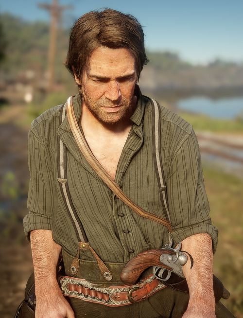 dilf-arthur-morgan: olive green looks so good on Arthur[mod]