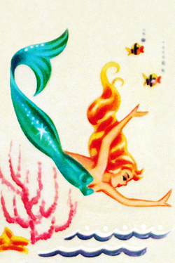 XXX 1950s meyercord mermaid decals photo