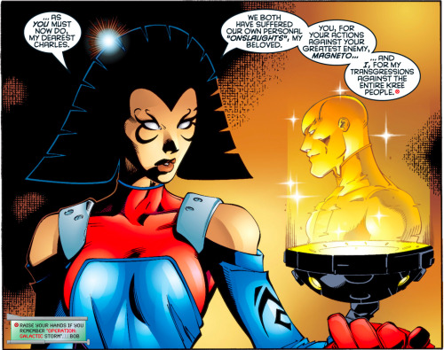 Lilandra is having difficulty dealing with what the Phalanx didUncanny X-Men #345, June 1997Writers: