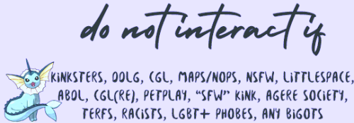 eeveelution dni banners! ( reposted because i didn’t include no bigot interaction in the previous se
