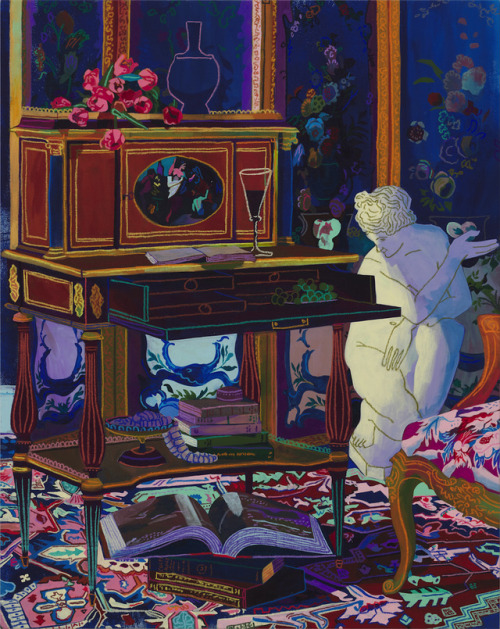 hifructosemag:Andy Dixon‘s vibrant and decadent paintings examine the relationship between art