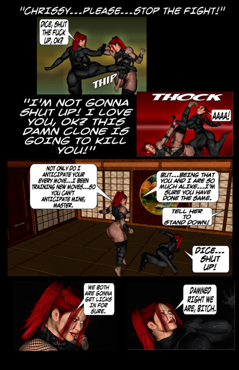 Clone Fight pg6 by jerrie46 on www.DeadlyAmazons.comPage from my comic VOE in 3D&hellip; 