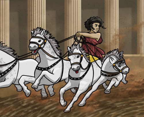 coolchicksfromhistory:Cynisca (born circa 440 BCE)Art by Nina Holm (tumblr, deviantart, website)Alth