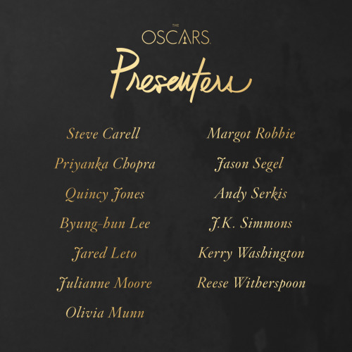theacademy: Oscars® producers David Hill and Reginald Hudlin announced today the second slate of pre
