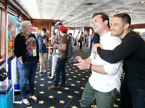 clonespiracy:SDCC: Dylan Bruce and Kristian Bruun at Nintendo Lounge, TV Guide Magazine Yacht 2015