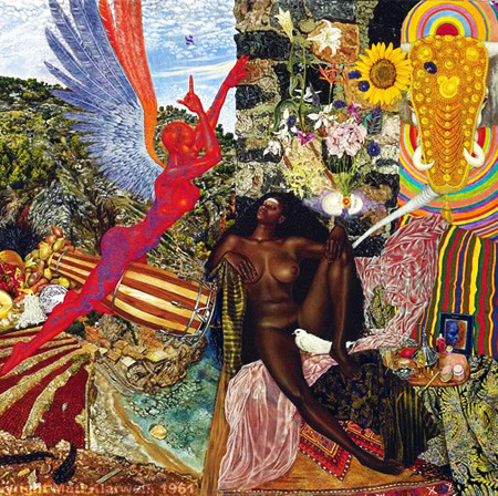 Mati Klarwein, artwork for cover of Abraxas, Santana, 1970. Columbia Records. Painting Annunciation,