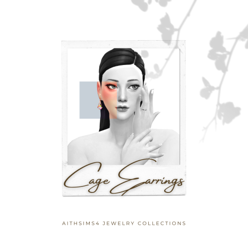 aithsims4:Cage Earrings ∴‥∵‥∴‥∵‥∴‥∴‥∵‥∴‥∵‥∴‥∴‥∵‥∴‥∵‥∴‥∴‥∵‥∴ *Cage Heart earring - 40swatches*Cage Ma
